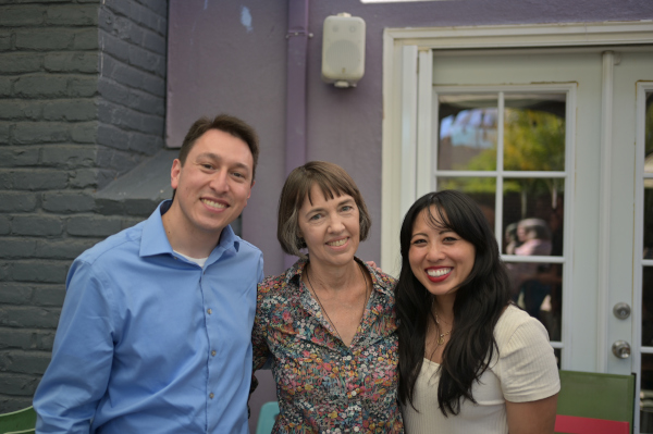 Lucas Ramirez with Vice Mayor Alison Hicks and Councilmember Ellen Kamei - Photo by Lam Nguyen